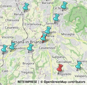 Mappa Via Francesco Vismara, 23880 Casatenovo LC, Italia (2.84231)