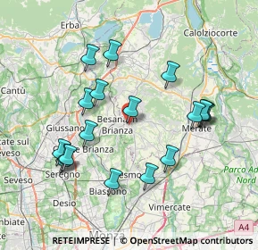 Mappa Via Francesco Vismara, 23880 Casatenovo LC, Italia (7.48278)