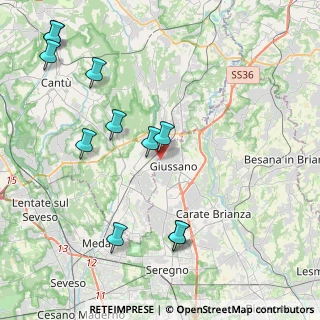 Mappa Via Gioacchino Rossini Giussano, 20833 Giussano MB, Italia (4.84727)