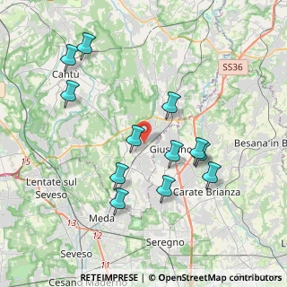Mappa Via Monviso, 22066 Mariano Comense CO, Italia (3.8175)