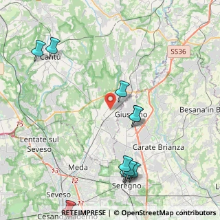 Mappa Via Monviso, 22066 Mariano Comense CO, Italia (5.11455)
