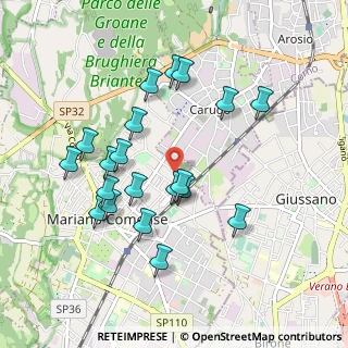 Mappa Via Monviso, 22066 Mariano Comense CO, Italia (0.9105)