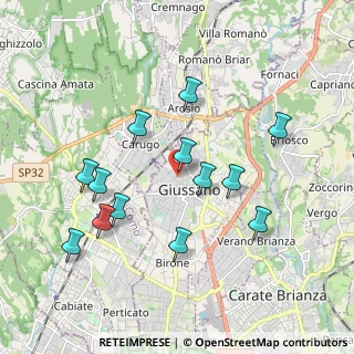 Mappa Via Piave, 20833 Giussano MB, Italia (1.86308)