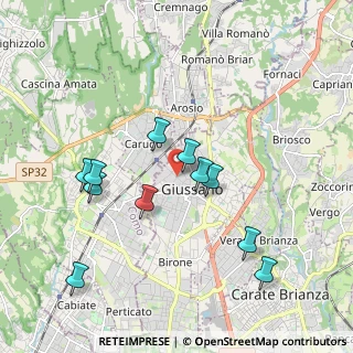 Mappa Via Giuseppe Garibaldi, 20833 Giussano MB, Italia (1.86182)