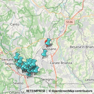 Mappa Via Giuseppe Garibaldi, 20833 Giussano MB, Italia (5.4905)