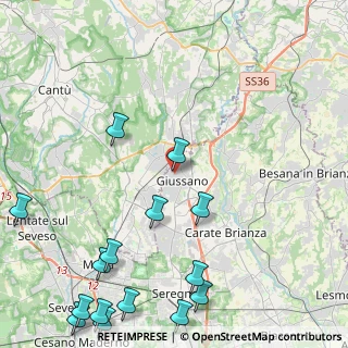 Mappa Via Giuseppe Garibaldi, 20833 Giussano MB, Italia (6.29533)