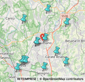 Mappa Via Giuseppe Garibaldi, 20833 Giussano MB, Italia (4.47692)