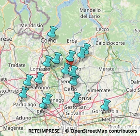 Mappa Via Giuseppe Garibaldi, 20833 Giussano MB, Italia (13.6725)