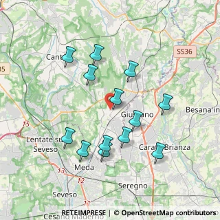 Mappa Via Giuseppe Cappelletti, 22066 Mariano Comense CO, Italia (3.54615)