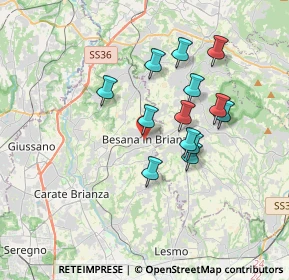 Mappa Via Giuseppe Verdi, 20842 Besana In Brianza MB, Italia (2.98692)