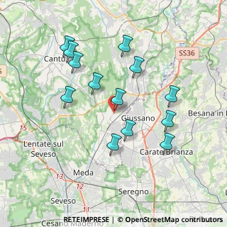 Mappa Via Resegone, 22066 Mariano Comense CO, Italia (3.60846)