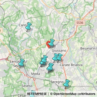 Mappa Via Resegone, 22066 Mariano Comense CO, Italia (4.43083)