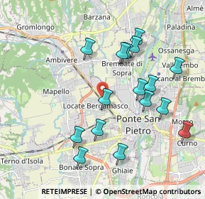 Mappa Via Giacomo Leopardi, 24036 Ponte San Pietro BG, Italia (1.94688)