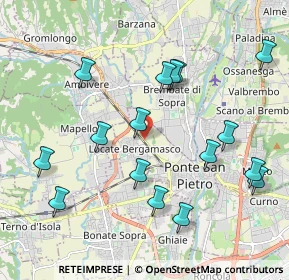 Mappa Via Giacomo Leopardi, 24036 Ponte San Pietro BG, Italia (2.14125)