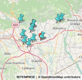 Mappa Pista ciclabile del Chiavone, 36042 Breganze VI, Italia (6.22364)