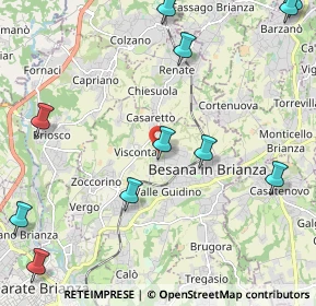 Mappa Via San Clemente, 20842 Besana In Brianza MB, Italia (2.98917)