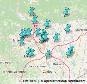 Mappa Vicolo Monte Cimone, 36016 Thiene VI, Italia (6.2055)