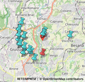 Mappa Via Mantegna, 20836 Briosco MB, Italia (1.8715)