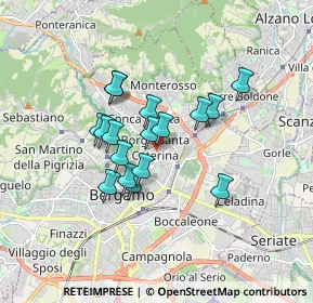Mappa Via Alberico da Rosciate, 24124 Bergamo BG, Italia (1.29706)