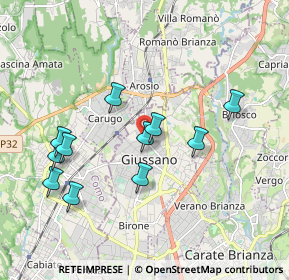 Mappa Via Isonzo, 20833 Giussano MB, Italia (1.81818)