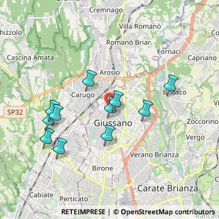 Mappa Via Isonzo, 20833 Giussano MB, Italia (1.81818)