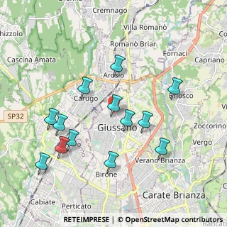 Mappa Via Isonzo, 20833 Giussano MB, Italia (1.95385)
