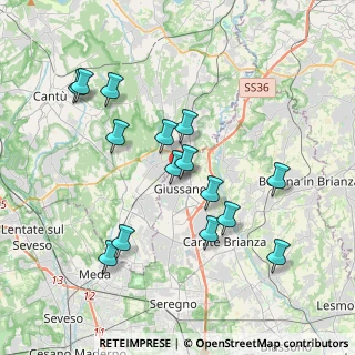 Mappa Via Isonzo, 20833 Giussano MB, Italia (3.70267)