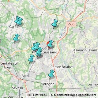Mappa Via Isonzo, 20833 Giussano MB, Italia (3.84917)