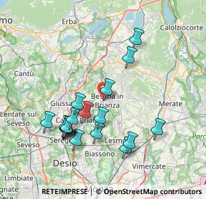 Mappa Via Giuseppe Parini, 20842 Besana In Brianza MB, Italia (7.35278)