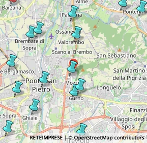 Mappa Via Don Giovanni Todeschini, 24030 Mozzo BG, Italia (2.88563)