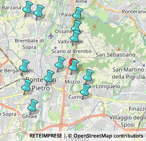 Mappa Via Don Giovanni Todeschini, 24030 Mozzo BG, Italia (2.07846)