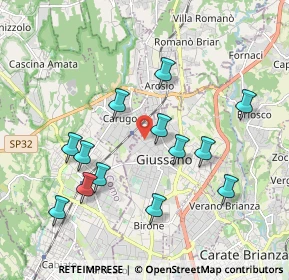 Mappa Via Giuseppe Garibaldi, 20034 Giussano MB, Italia (1.91615)