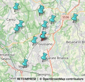 Mappa Via Giuseppe Garibaldi, 20034 Giussano MB, Italia (3.90385)