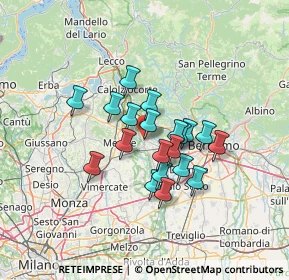 Mappa Via Giuseppe Verdi, 24030 Carvico BG, Italia (9.855)