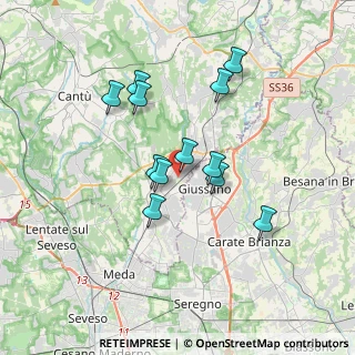 Mappa Via Dante Alighieri, 22060 Carugo CO, Italia (2.96167)