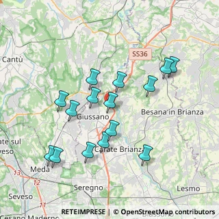 Mappa Via Tonale, 20833 Giussano MB, Italia (3.64133)