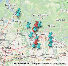 Mappa Via Don Costanzo Pizzoni, 24036 Ponte San Pietro BG, Italia (10.9675)