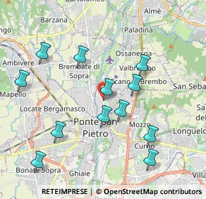 Mappa Via S. Clemente, 24036 Ponte San Pietro BG, Italia (2.01167)