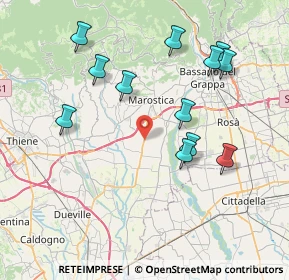 Mappa Via S. Gaetano, 36063 Marostica VI, Italia (7.96667)