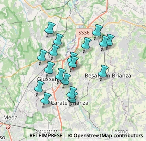 Mappa Via Passo Sella, 20836 Briosco MB, Italia (3.07833)