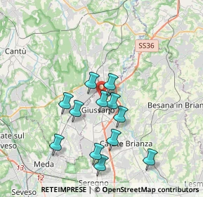 Mappa Via S. Damiano, 20833 Giussano MB, Italia (3.33583)