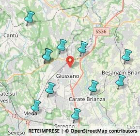 Mappa Via S. Damiano, 20833 Giussano MB, Italia (4.38364)