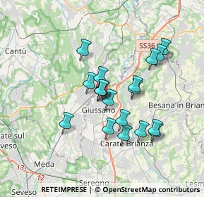 Mappa Via S. Damiano, 20833 Giussano MB, Italia (2.86263)