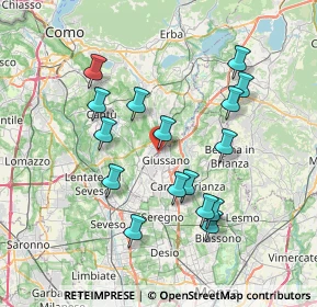 Mappa Via C. Battisti, 22060 Carugo CO, Italia (7.06375)