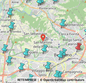 Mappa 24129 Bergamo BG, Italia (3.1365)