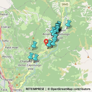 Mappa Frazione Chatillonet, 11020 Challand-Saint-Anselme AO, Italia (1.33333)
