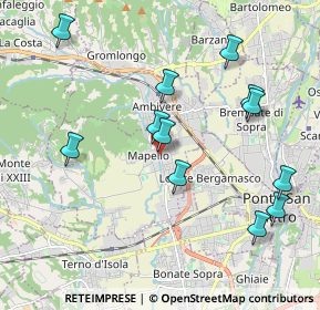 Mappa Piazza Dordo, 24030 Mapello BG, Italia (2.07917)