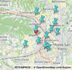Mappa Piazza Dordo, 24030 Mapello BG, Italia (1.6975)