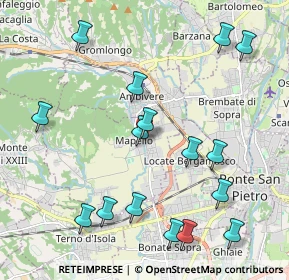 Mappa Piazza Dordo, 24030 Mapello BG, Italia (2.3375)