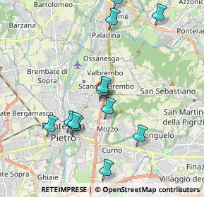 Mappa Via Piemonte, 24030 Mozzo BG, Italia (1.99167)